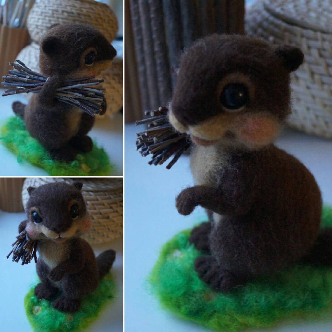 Before the New Year, whom I just didn’t dump - a raccoon, a beaver, a dog, beloved Ganesh, thanks to customers for such a variety - My, With your own hands, Dry felting, Felt, Longpost