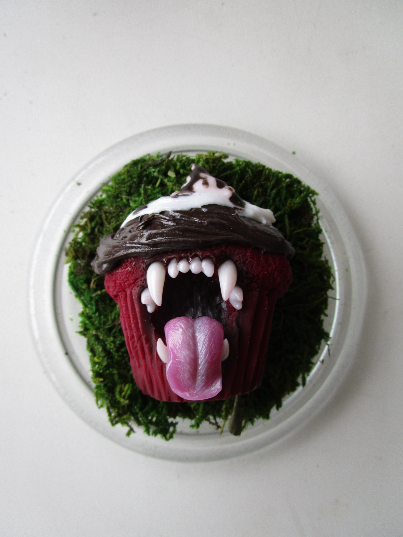 Predatory cupcakes - My, Sweets of the face, Toothbrush, Polymer clay, Longpost, Needlework without process
