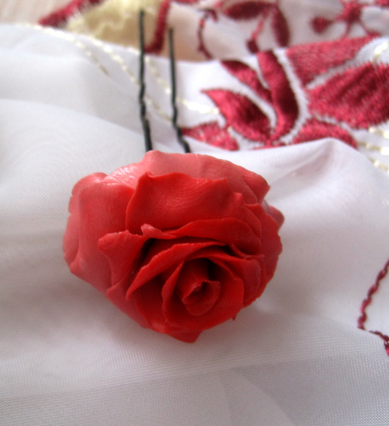 I'm still experimenting with polymer clay. - My, Polymer clay, the Rose, Creation, Longpost