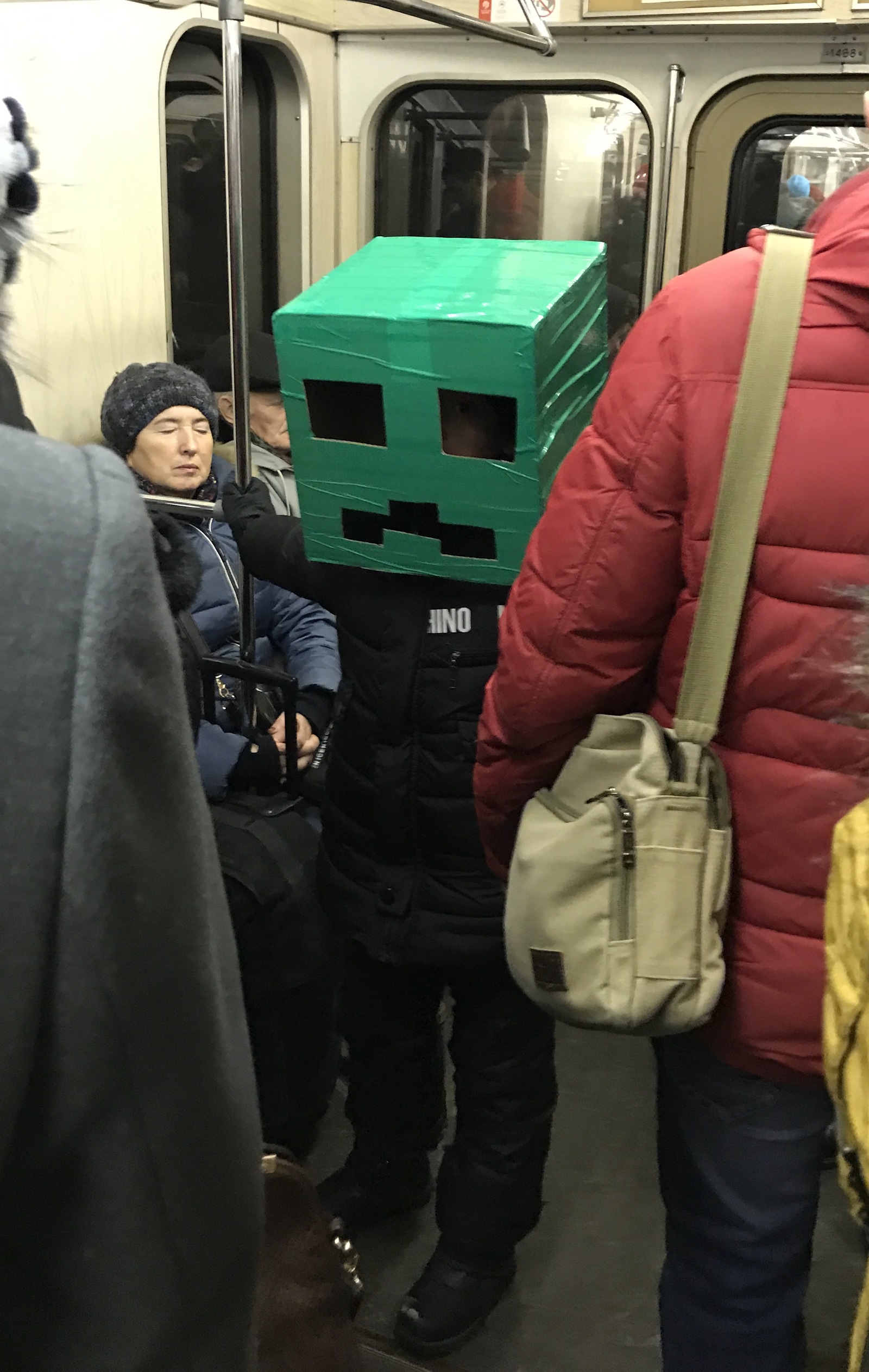 And I still bothered what to give the child for the New Year. - My, New Year, Metro, Robot, Box, Presents, Longpost, Cosplay, Minecraft