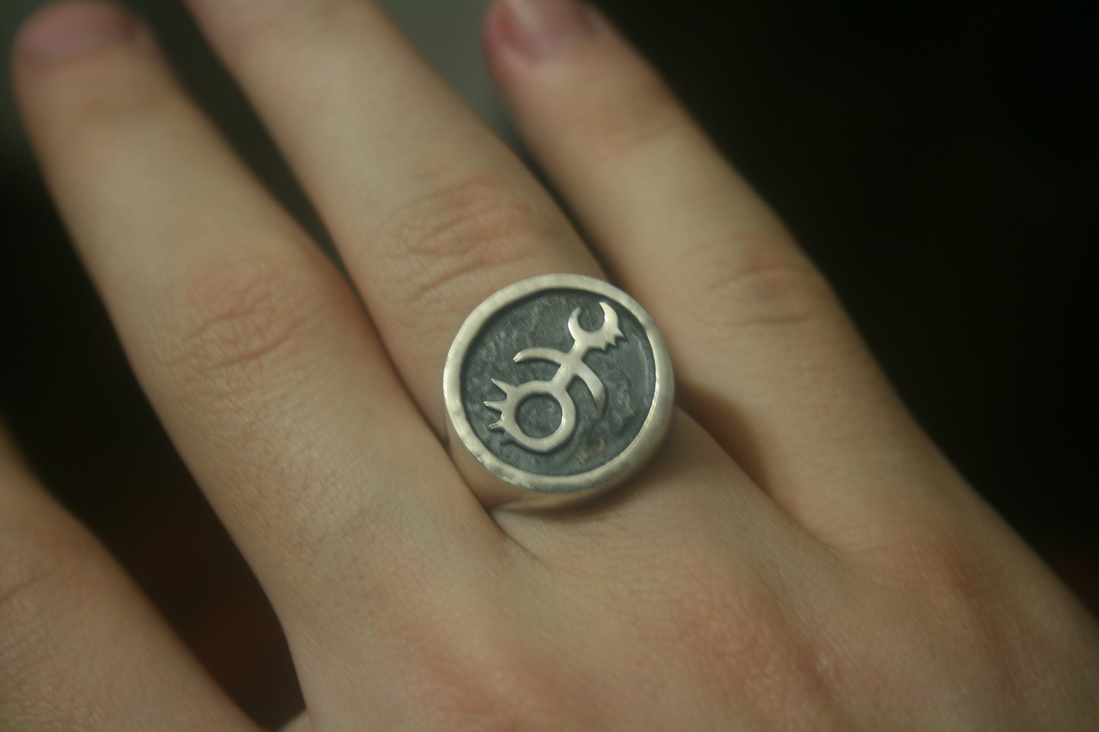 A new ring from a universe where there is only war. - My, Handmade, Ring, Soldering, Warhammer 40k, Slaanesh, Chaos