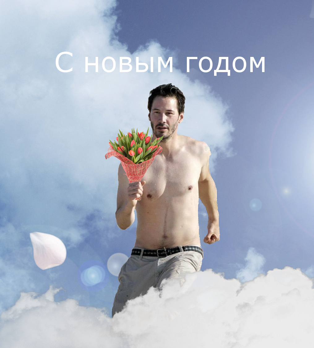 I practice with a photo editor. A friend said that she loves Keanu and tulips, I decided to surprise her, do not judge strictly, I'm a beginner. - Keanu Reeves, Photo editor, Новичок, Longpost