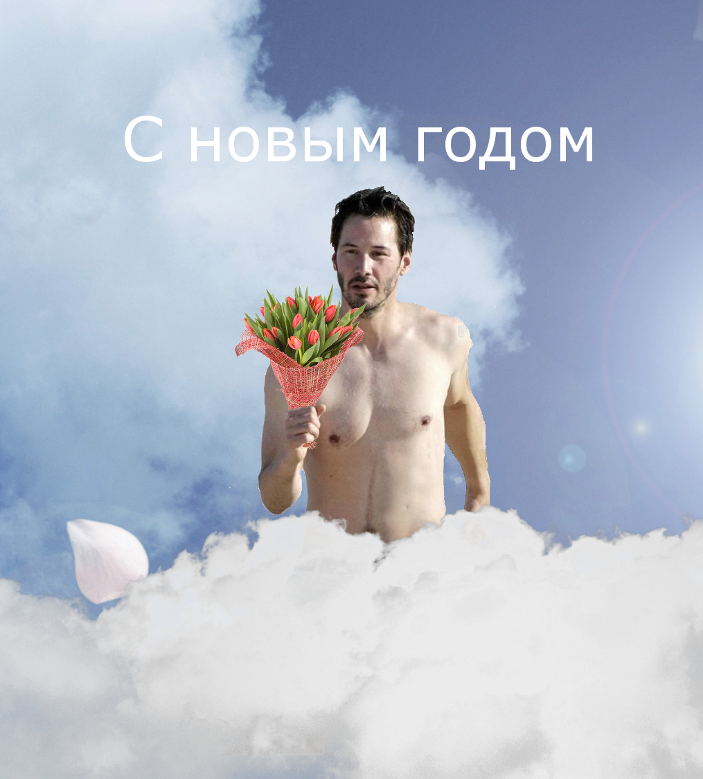 I practice with a photo editor. A friend said that she loves Keanu and tulips, I decided to surprise her, do not judge strictly, I'm a beginner. - Keanu Reeves, Photo editor, Новичок, Longpost