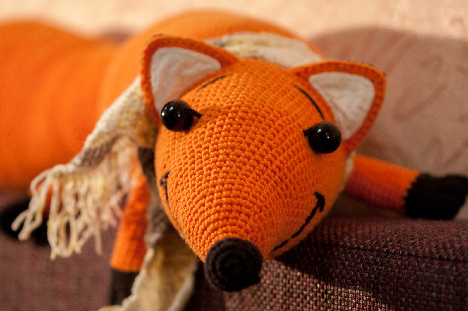 Big Fox for a little girl. :) - My, Knitting, Hobby, Fox, Crochet, Amigurumi, With your own hands, Needlework, Longpost