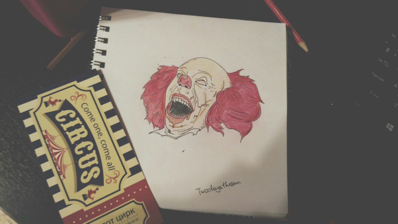 I continue. this time the clown :3 - My, Clown, Sketch, , My