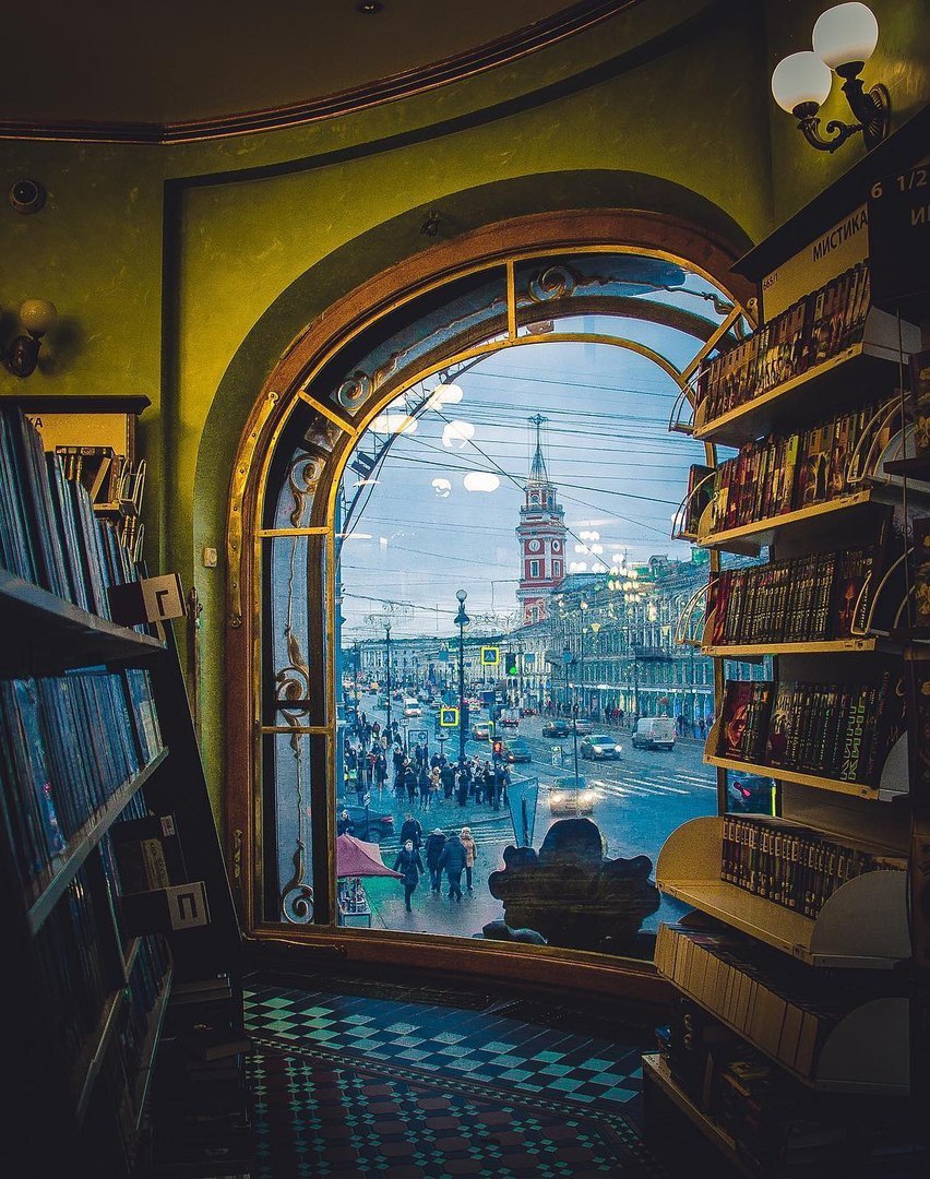 View of Nevsky Prospekt from a slightly unusual angle. - Photo, Nevsky Prospect, Saint Petersburg, House of Books, Mystic