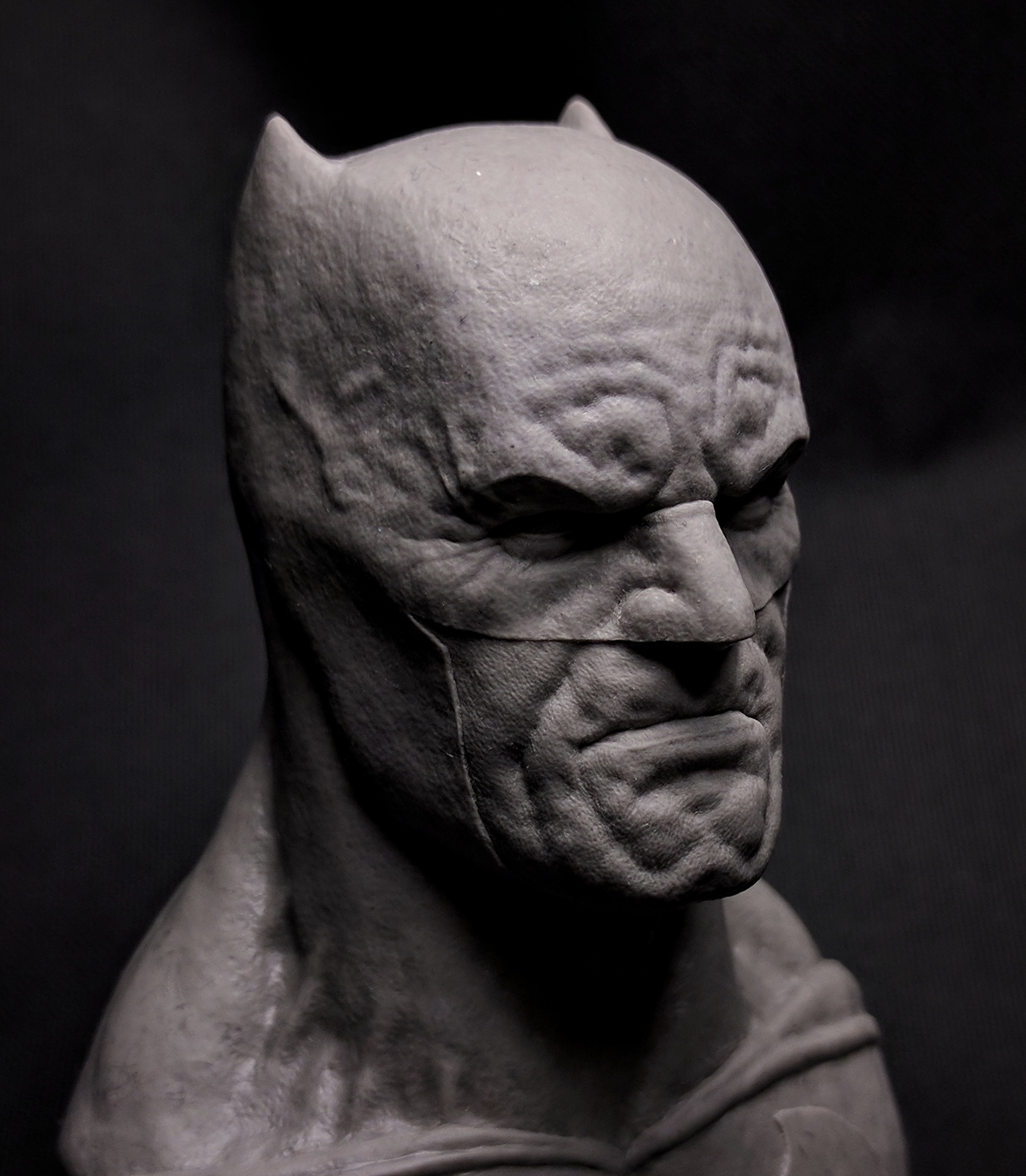 Bust of Batman from polymer clay [2] - My, Batman, Polymer clay, Sculpture, Comics, Friday, Friday tag is mine, Friday, Longpost