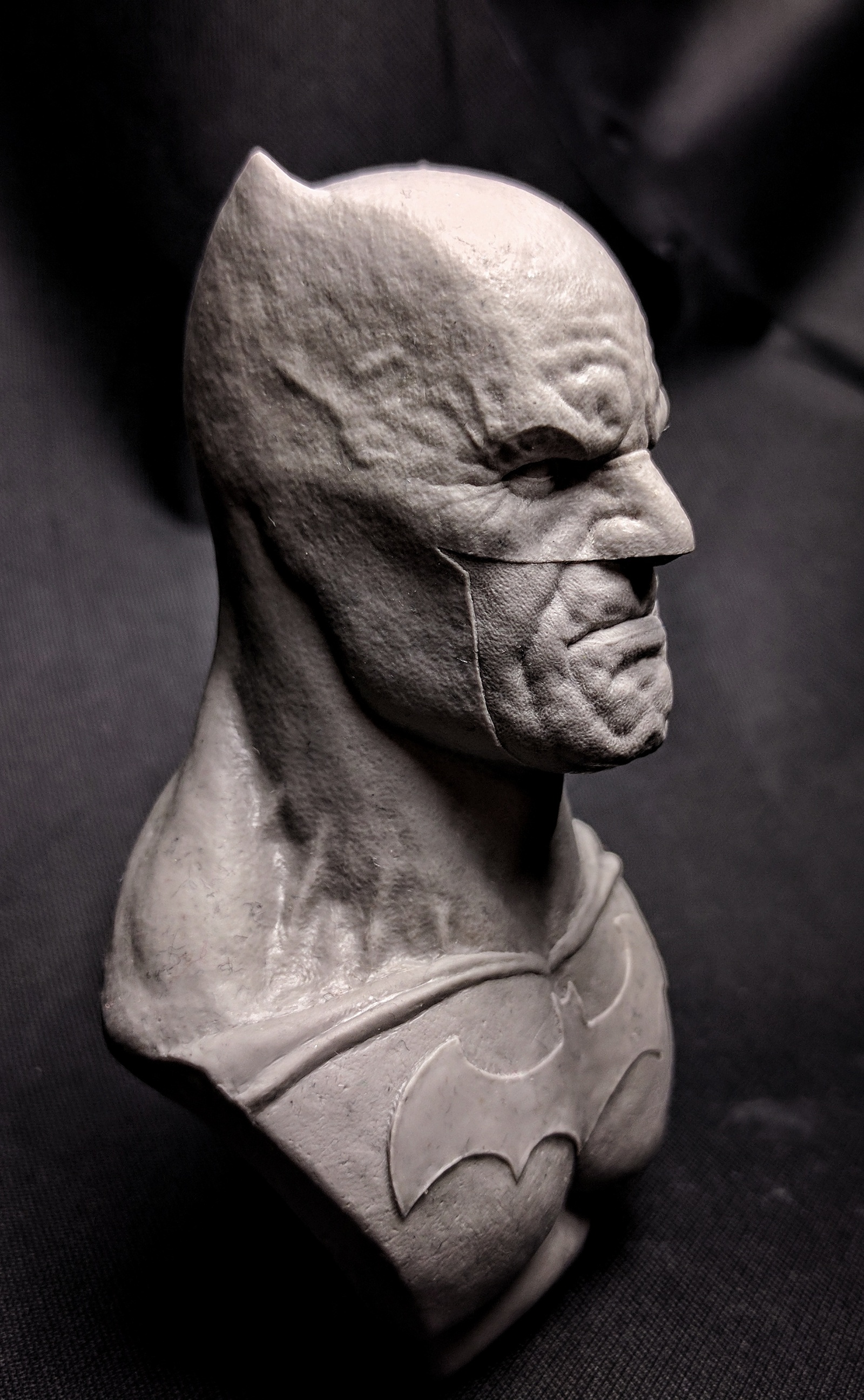 Bust of Batman from polymer clay [2] - My, Batman, Polymer clay, Sculpture, Comics, Friday, Friday tag is mine, Friday, Longpost