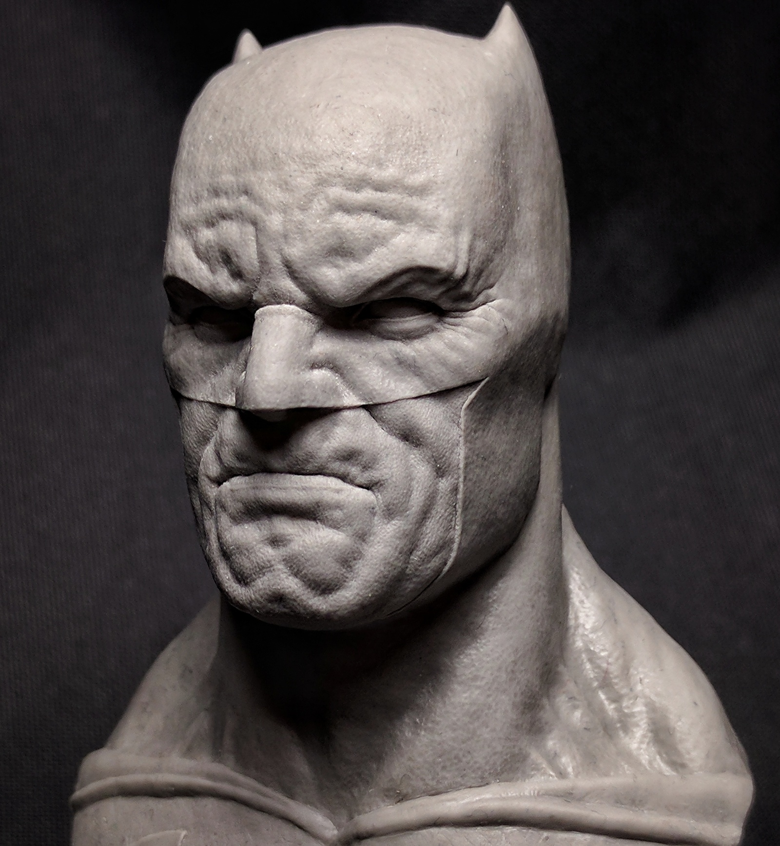 Bust of Batman from polymer clay [2] - My, Batman, Polymer clay, Sculpture, Comics, Friday, Friday tag is mine, Friday, Longpost