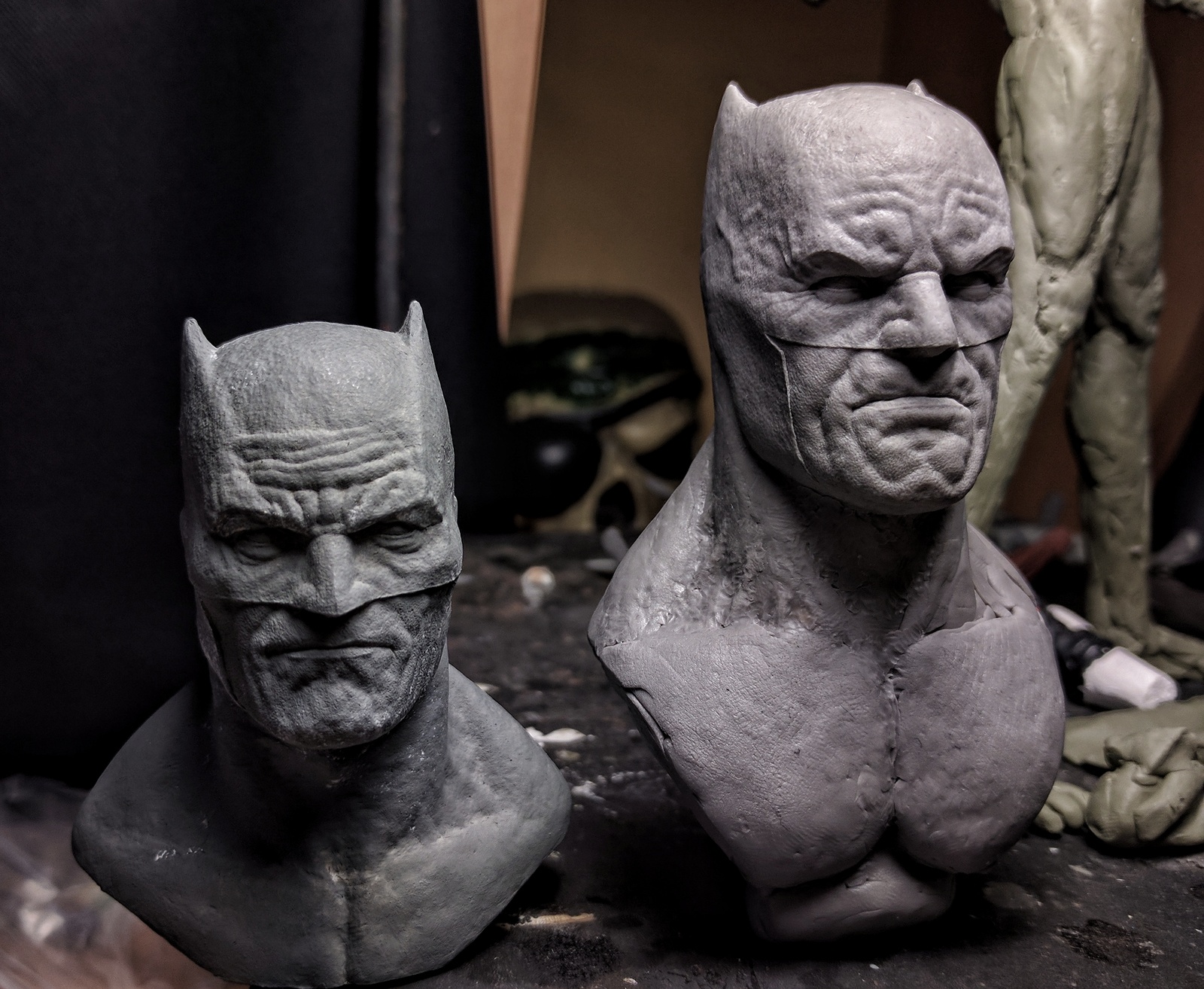 Bust of Batman from polymer clay [2] - My, Batman, Polymer clay, Sculpture, Comics, Friday, Friday tag is mine, Friday, Longpost