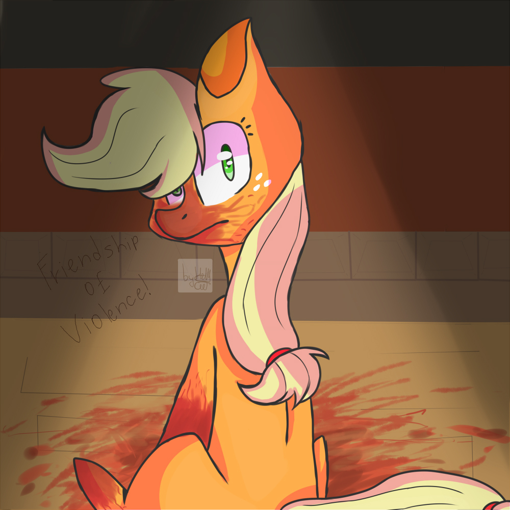 Dear Princess Celestia, I found out today that my friends are fucking cannibals. - My little pony, Grimdark, Applejack, Darkpony