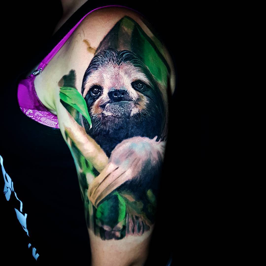 Symbol of my New Year holidays - Tattoo, Sloth, Beautiful, Mascara