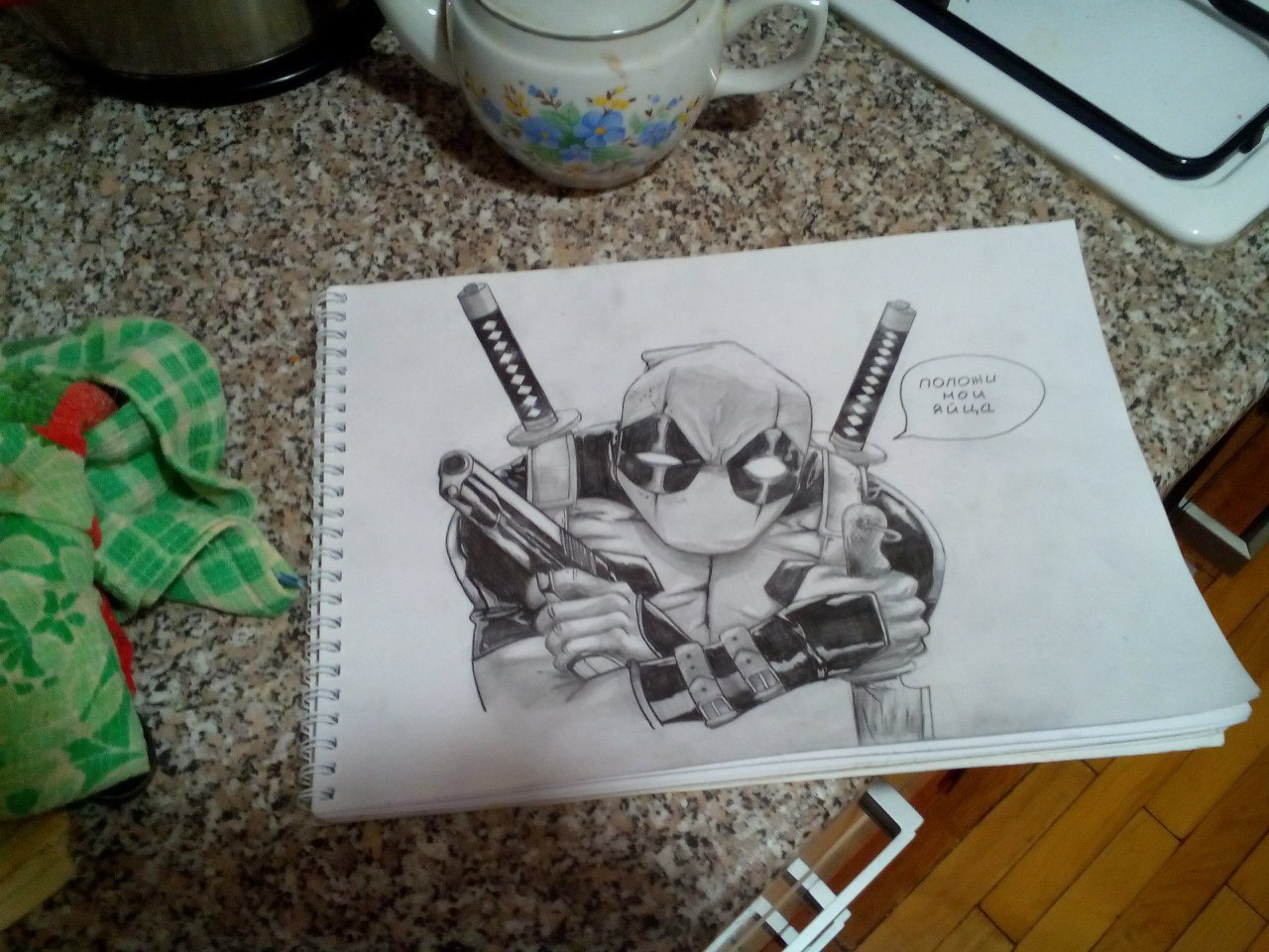 My drawings, I have long wanted to put it on peekaboo) - My, Photo, Drawing, Deadpool, Star Wars, Longpost