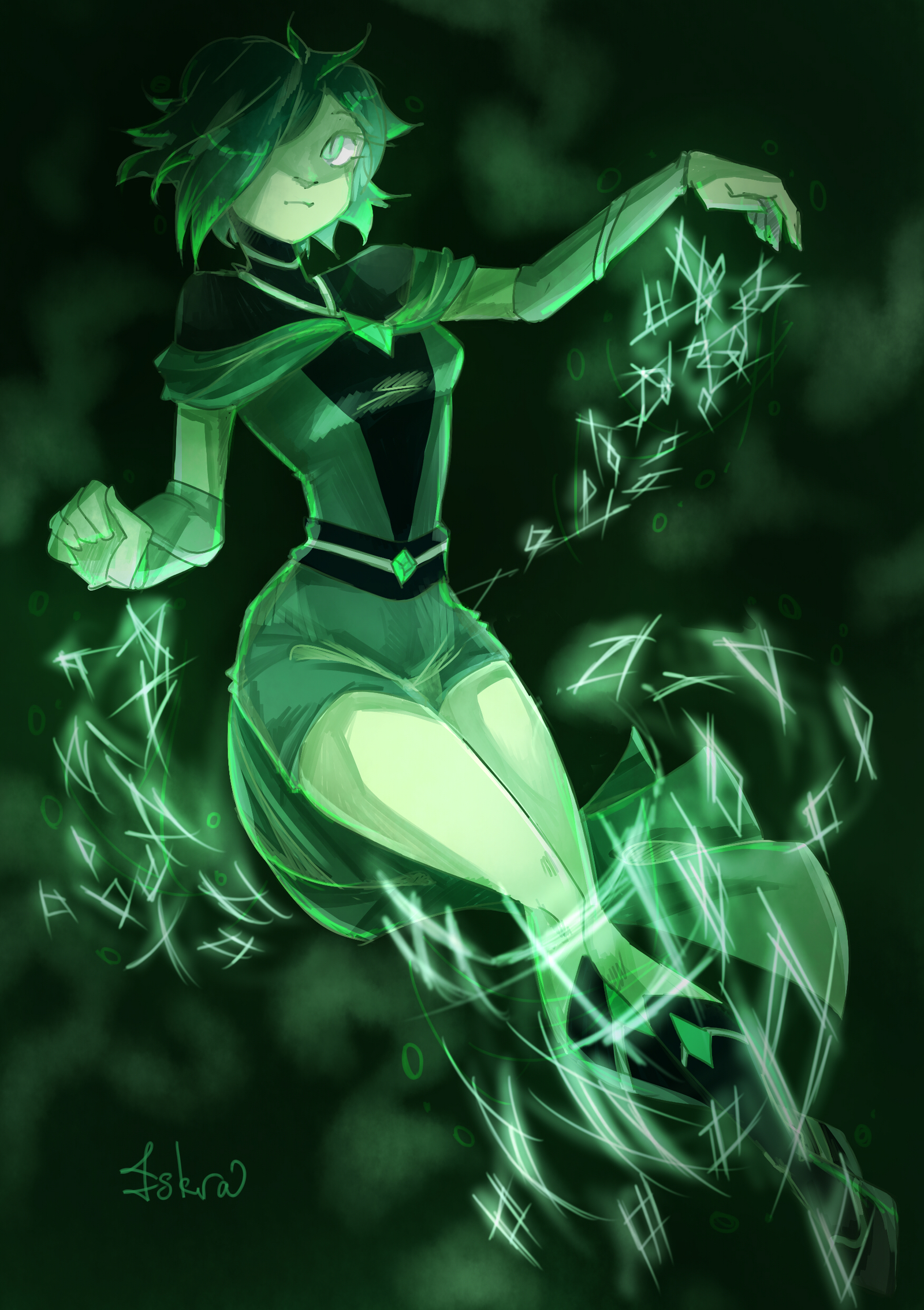 Gemstone greens for you! - My, Art, Drawing, Artist, Creation, Green, Digital drawing, Steven universe