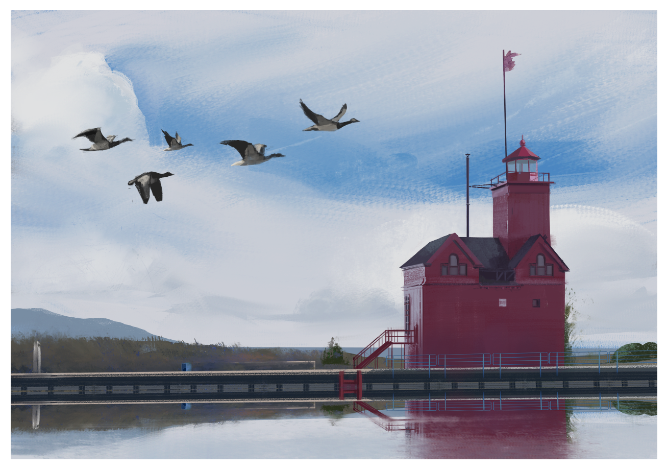 Virtual plein air - My, Art, Digital drawing, Photoshop, Drawing, Plein air, Environment, Nature