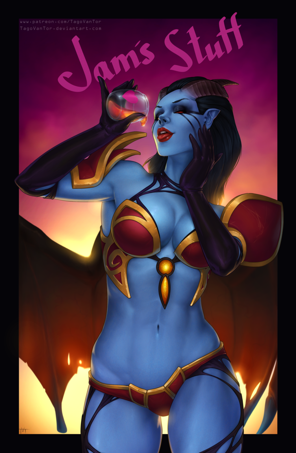 Queen of jam - Art, Queen of pain, Dota 2, Tagovantor