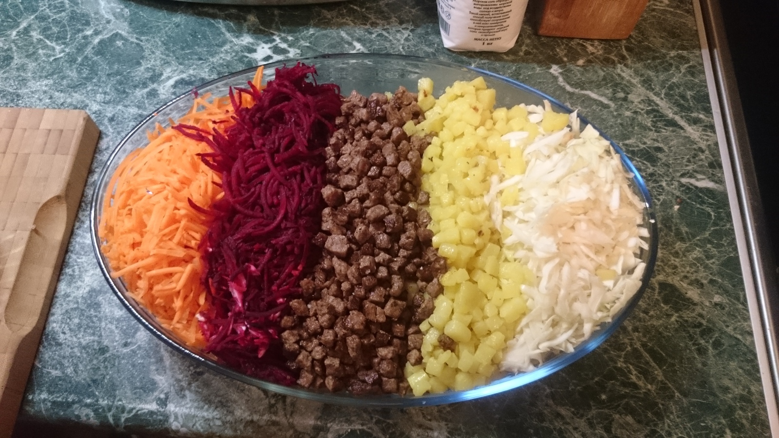 Super salad, called French in the family - My, Salad, French, Food, , Longpost, Table