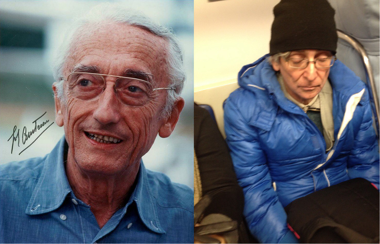 Tired Jacques Yves in the St. Petersburg metro - My, Photo, Metro, Saint Petersburg, Jacques Yves Cousteau, Similarity