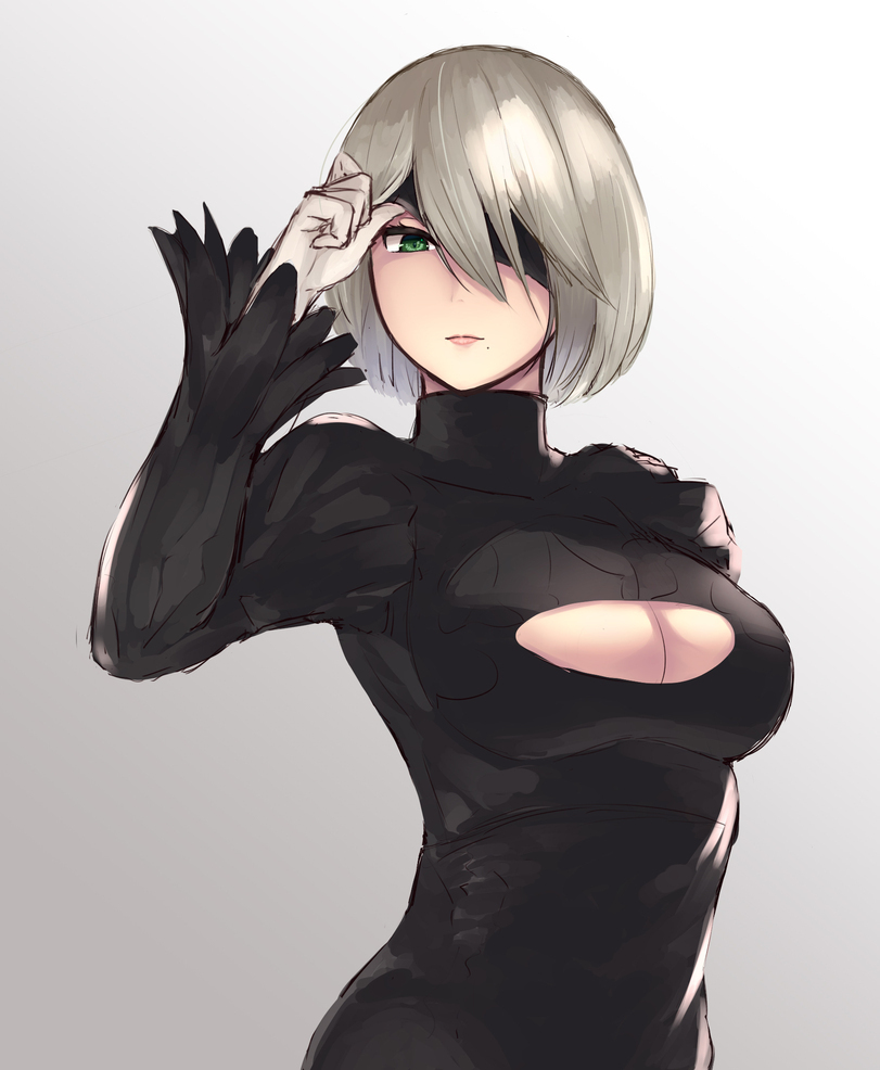 NieR: Automata - NSFW, NIER Automata, Anime, Games, Beautiful girl, Yorha unit No 2 type B, Art, Booty, Boobs, Longpost