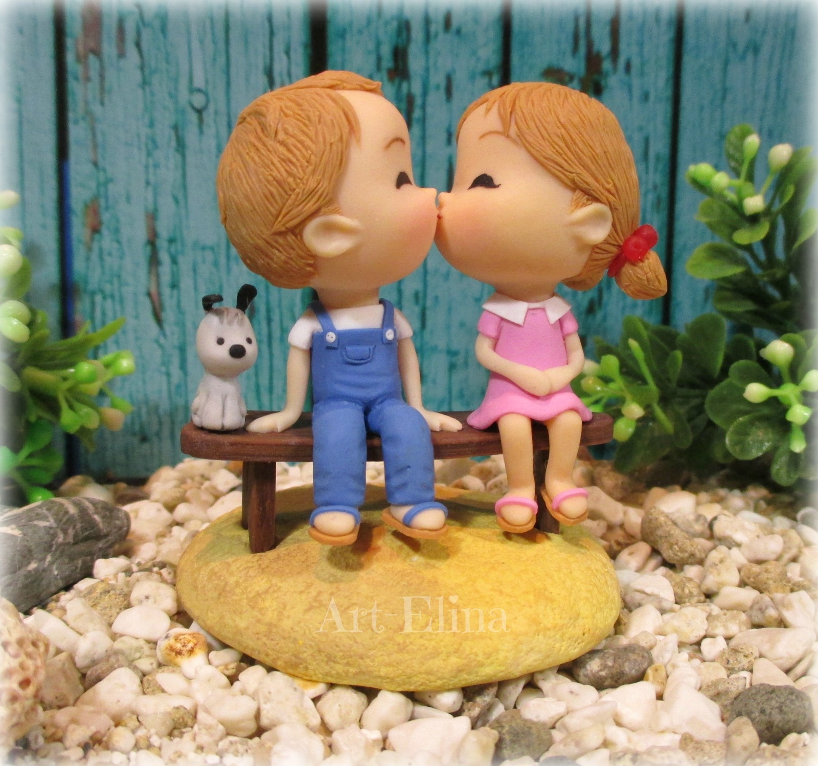 Composition for a snow globe))... - My, Polymer clay, Composition, Figurines, Лепка, Longpost