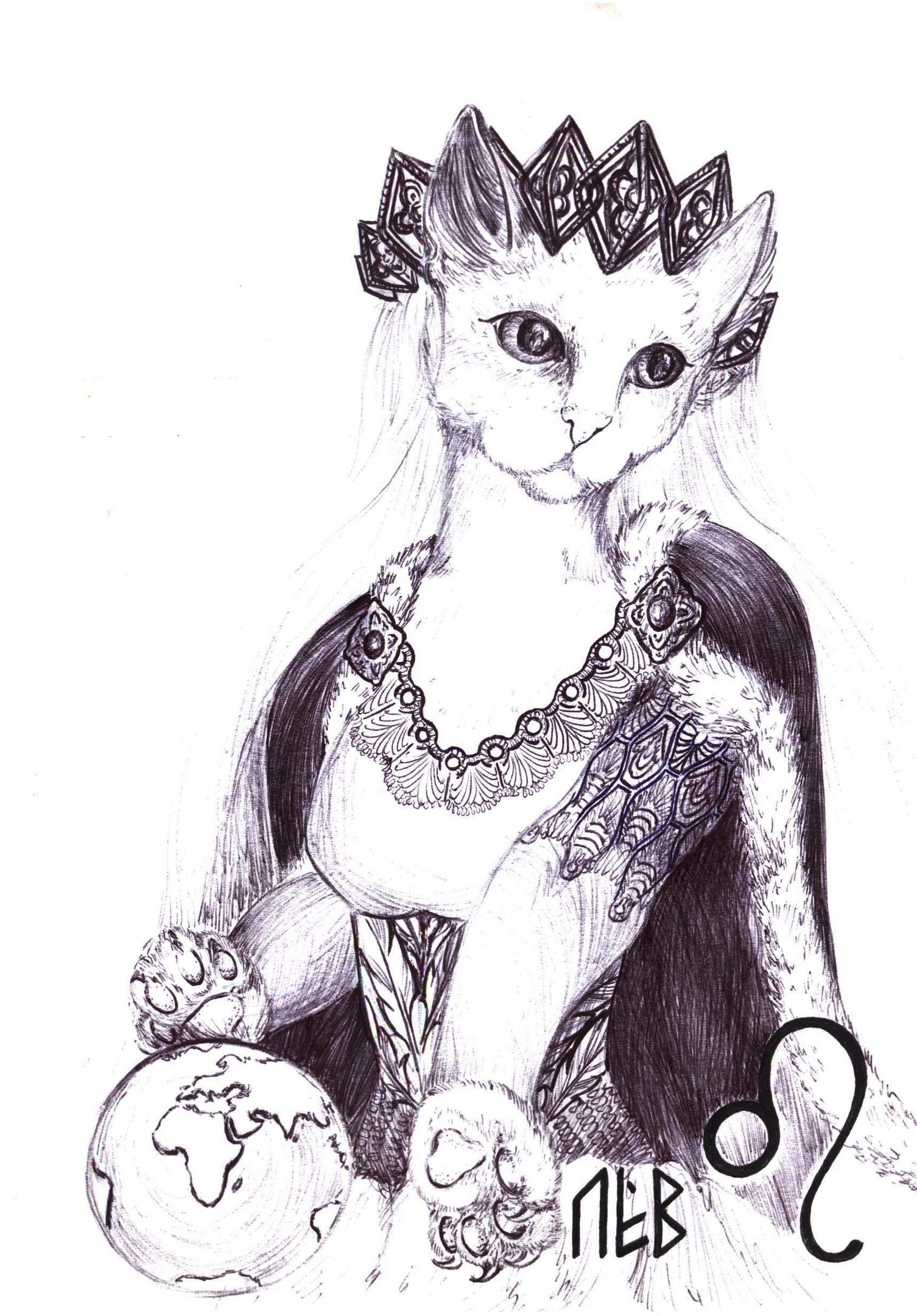 Zodiac cats (part two) - Friday tag is mine, cat, Zodiac signs, Drawing, Fantasy, Longpost