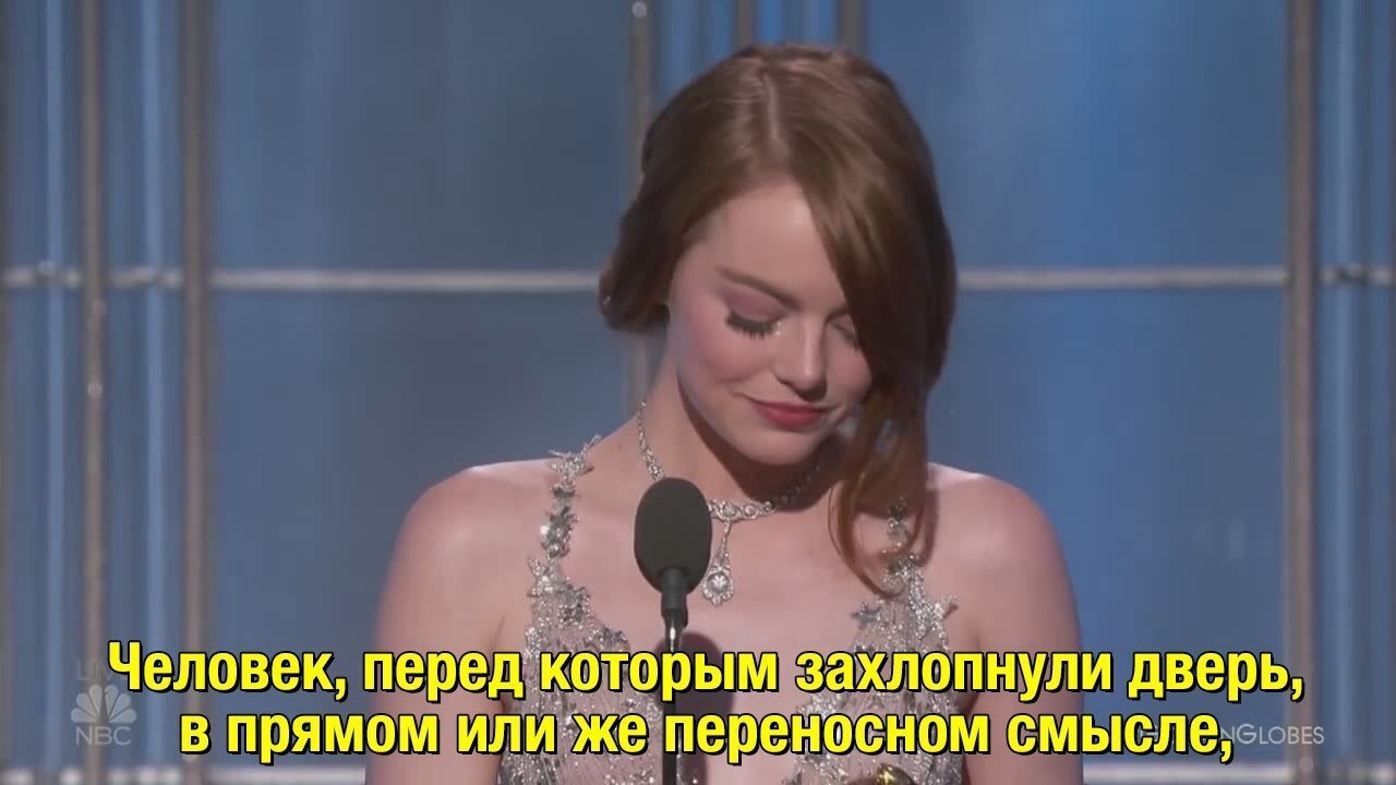 Great speech by Emma Stone at the Golden Globes. - Emma Stone, Girls, Creation, Storyboard, Movies, Golden globe, La La Land, Actress, Longpost