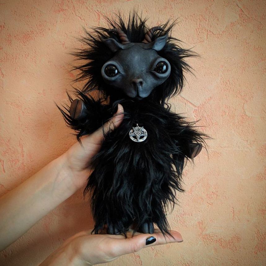 Dratuteee! - My, Handmade, Toys, Creation, Hobby, Needlework, Polymer clay, Baphomet, Milota, Longpost