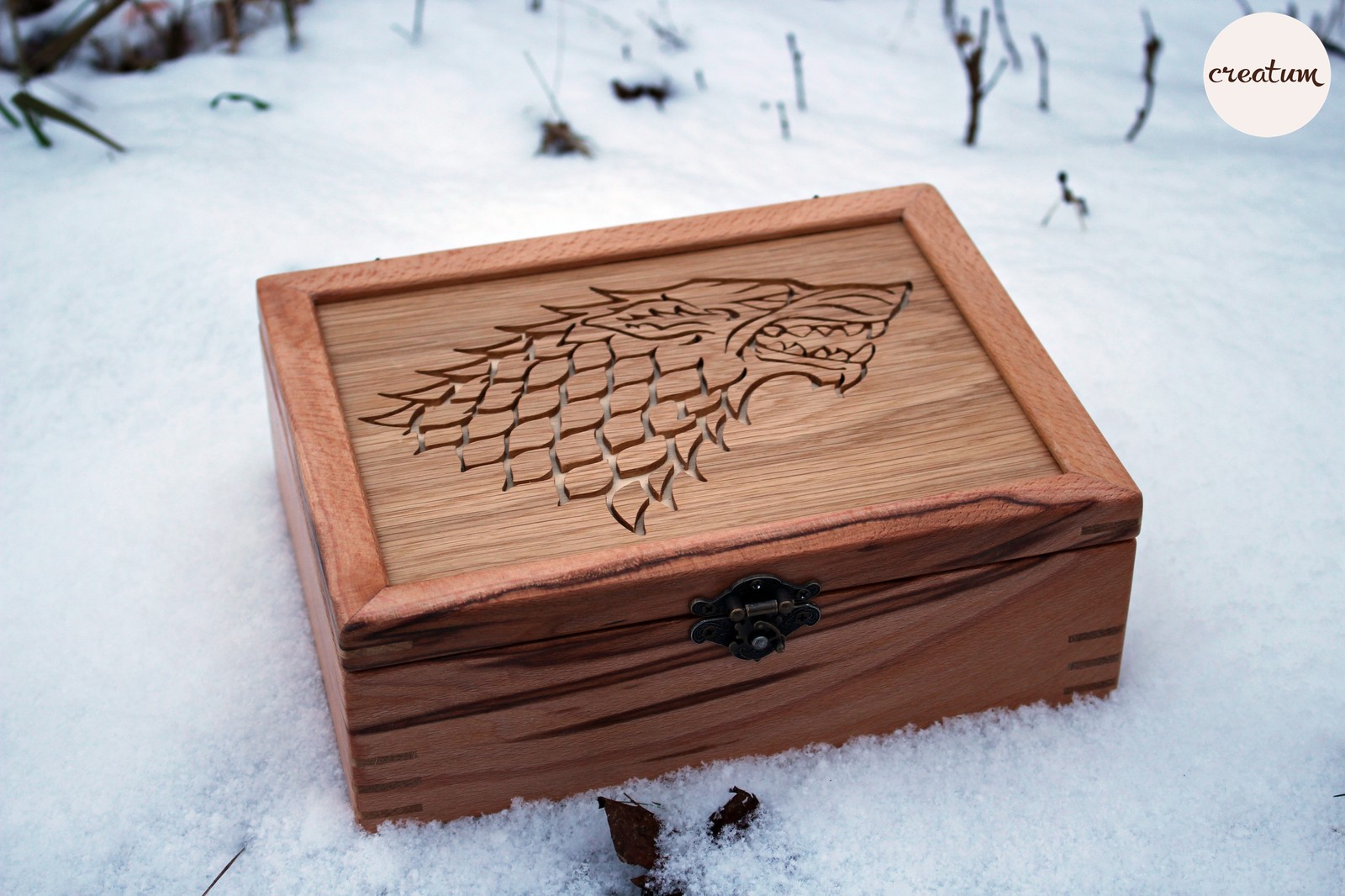 Box with the Stark crest - My, , With your own hands, Handmade, Casket, , Longpost