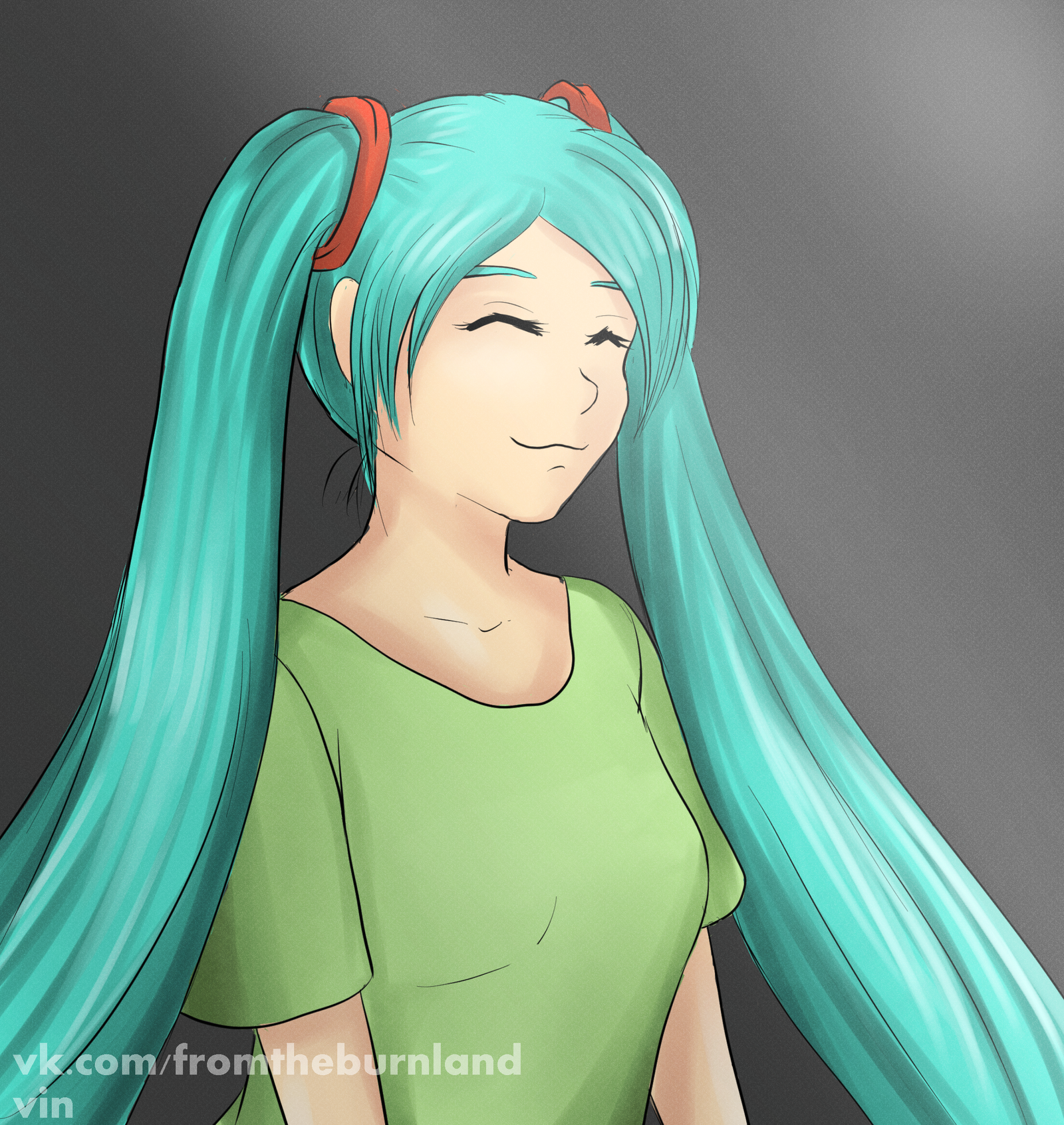 Got some art - My, Endless summer, Visual novel, Ulyana, SEAD, Hatsune Miku, GIF, Art, Longpost