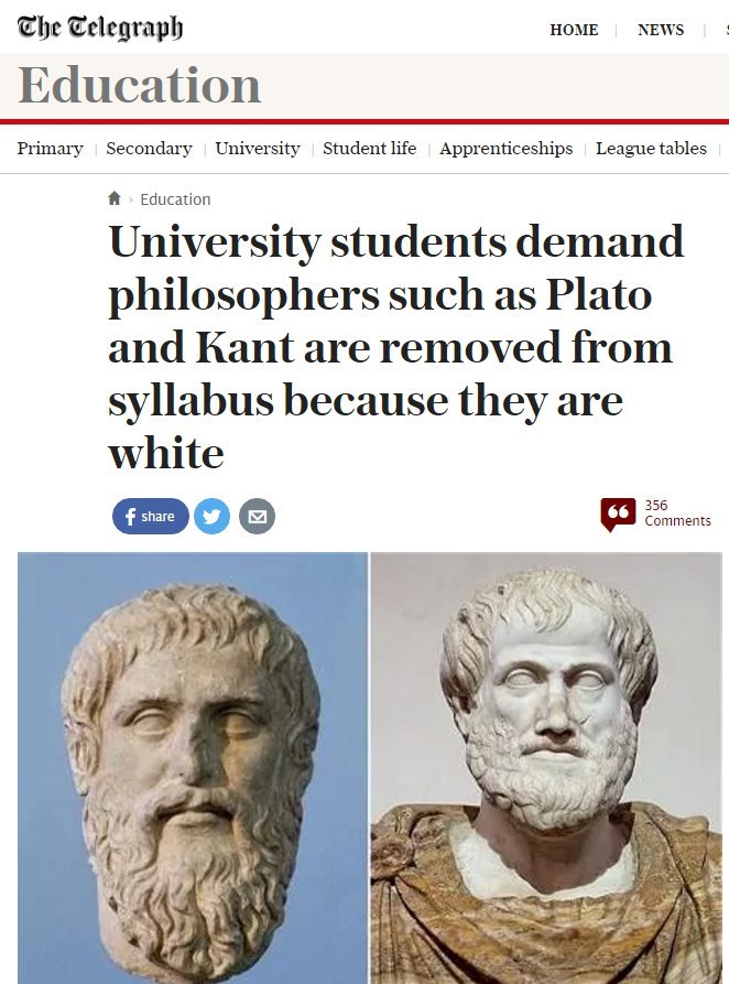 British students are demanding that Kant and Plato be removed from the curriculum because they are white. - Europe, Multiculturalism, Students, Longpost