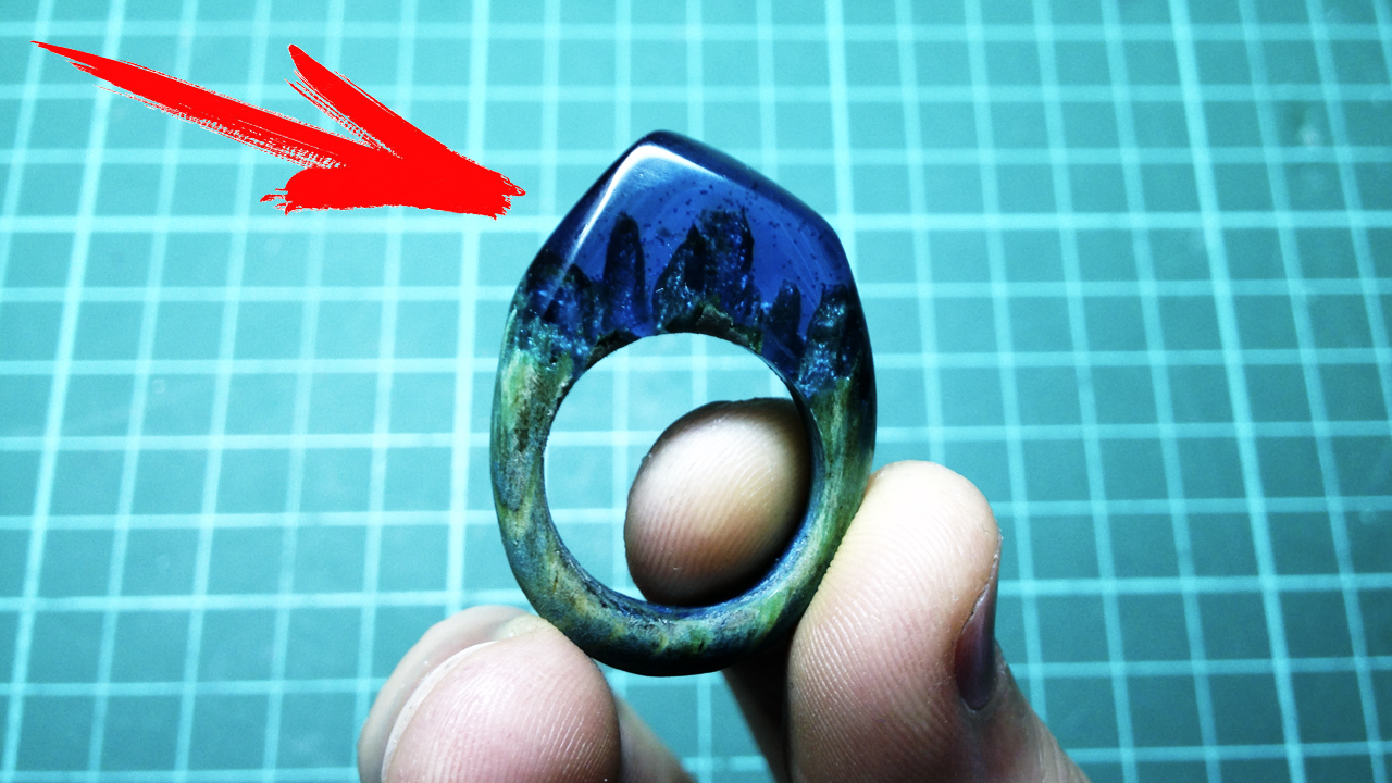 Epoxy ring - My, , With your own hands, Craft, Ring, Epoxy resin, 