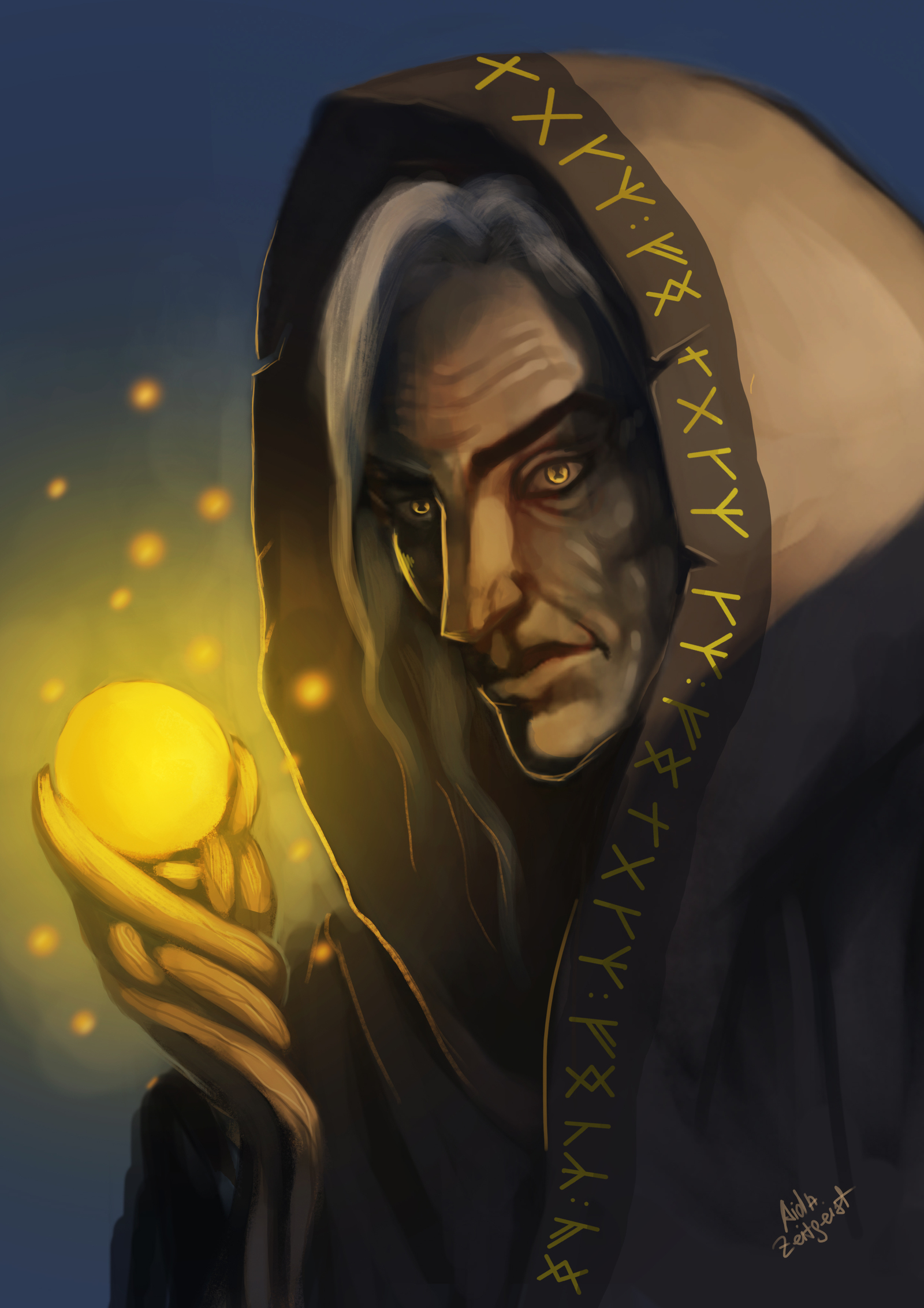 Raistlin Majere - My, Digital drawing, Raistlin, Raistlin Majere, Dragonlance, Creation, Illustrations, Magician, Wizard, Wizards