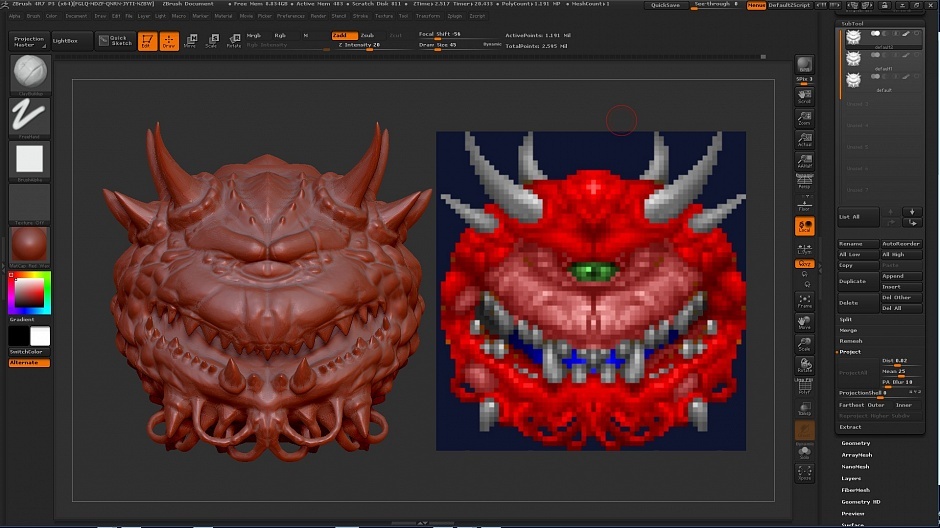 3D printed Cacodemon - My, Doom, 3D печать, Paint, Custom, Shooter, Longpost, Games