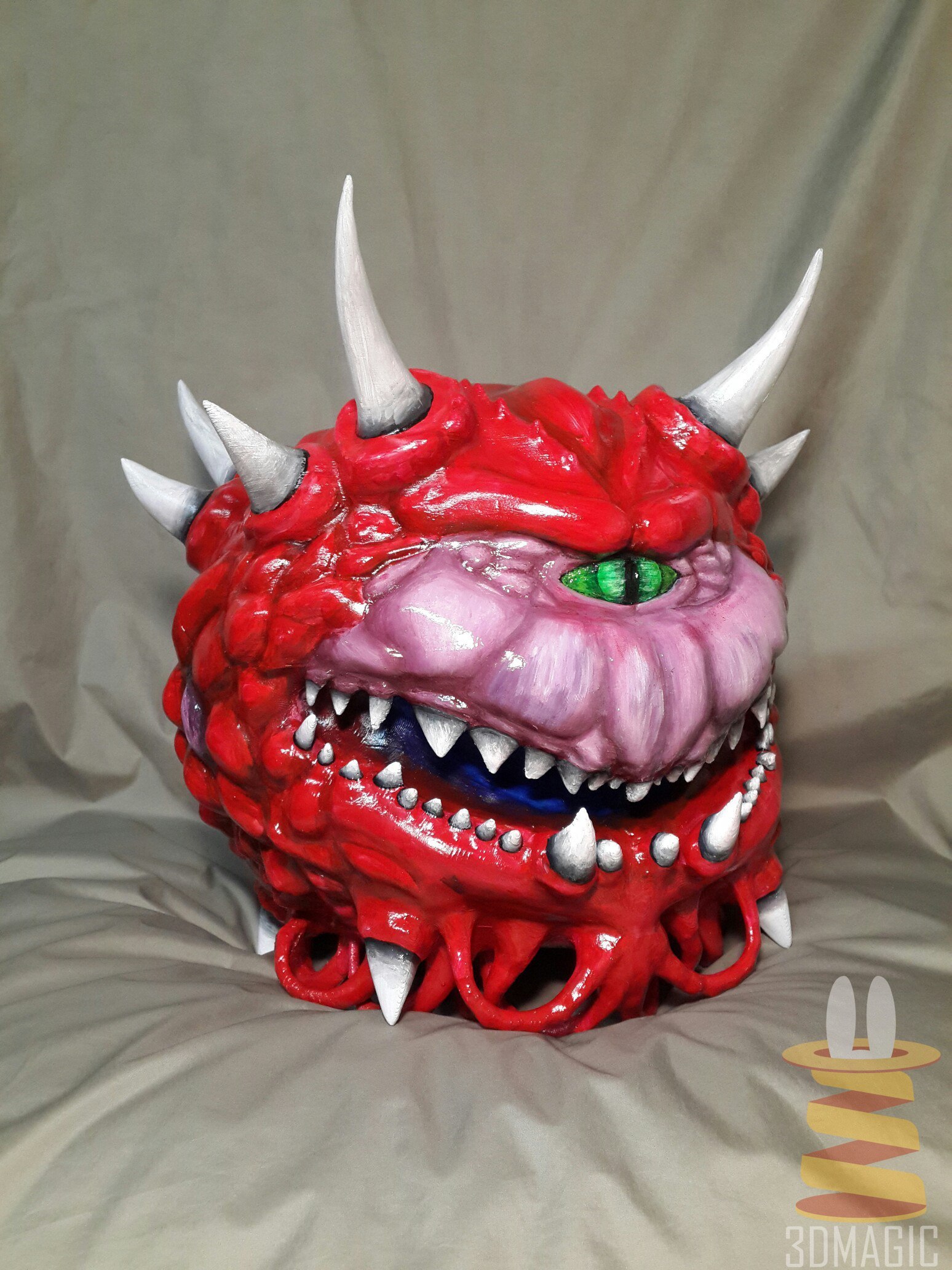 3D printed Cacodemon - My, Doom, 3D печать, Paint, Custom, Shooter, Longpost, Games