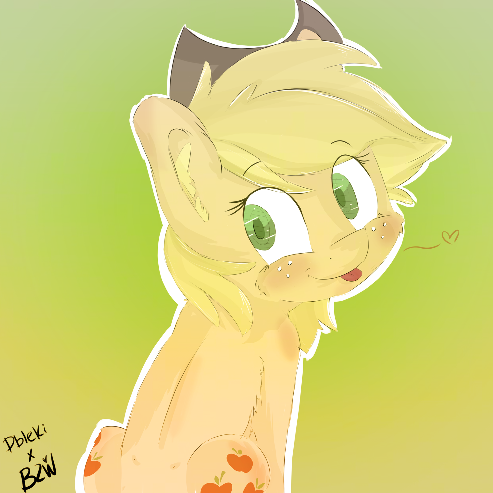 An apple? - My little pony, Applejack, Dbleki, 