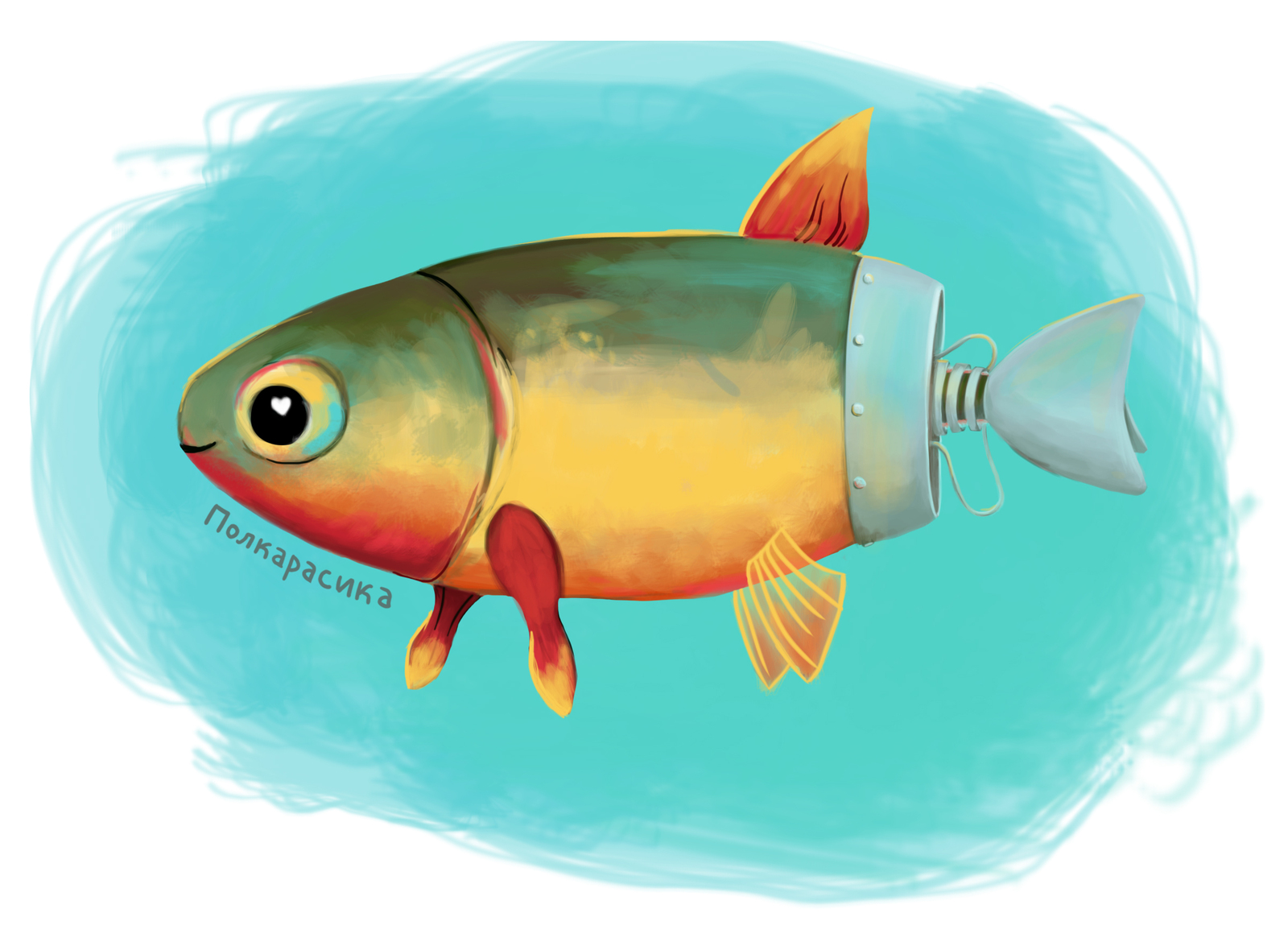 The story of how one small but very tenacious fish inspires people. - My, Jody Fin, Polkarasya, My, Sketch