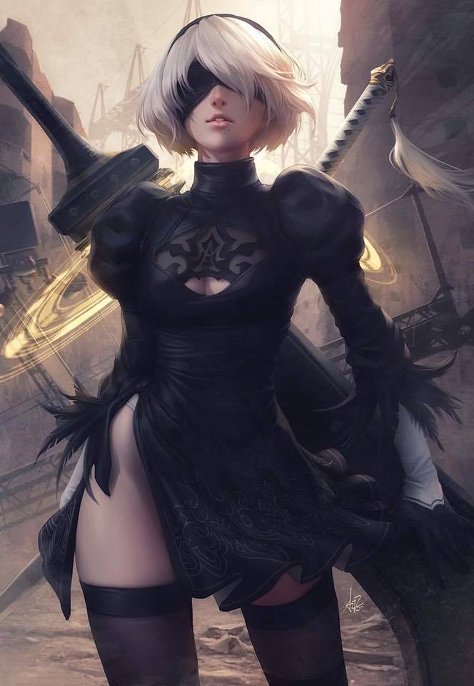 Game Art - NIER Automata, Yorha unit No 2 type B, Арт, Game Art, Игры