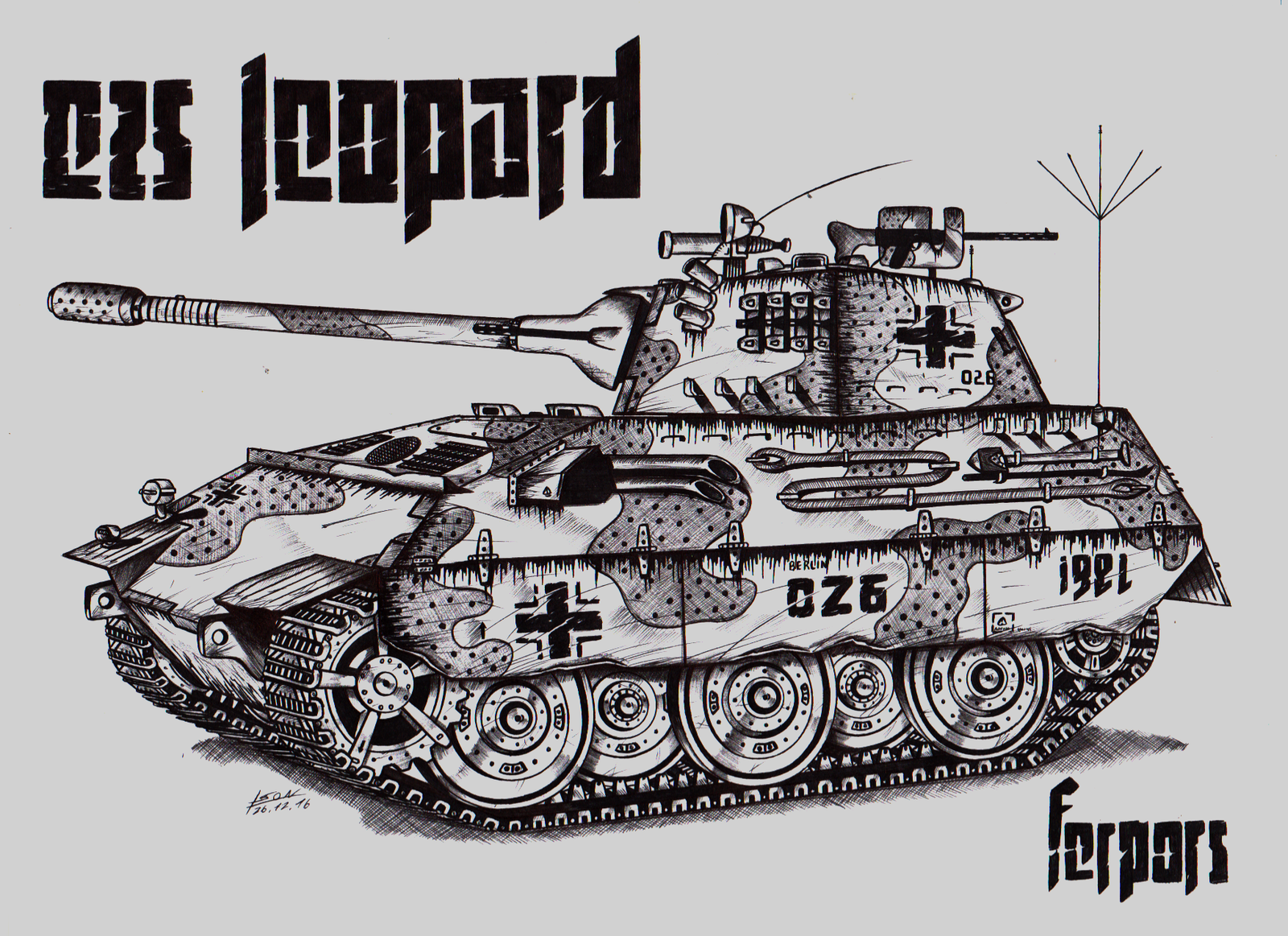 Рисовать танк маркерами е-25