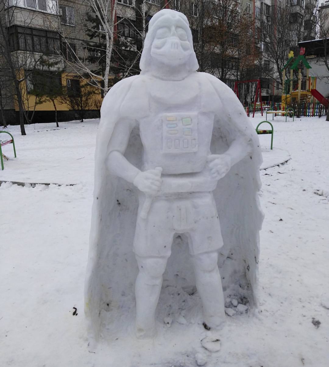 Snow, I'm your father! - My, snowman, Donetsk, Star Wars