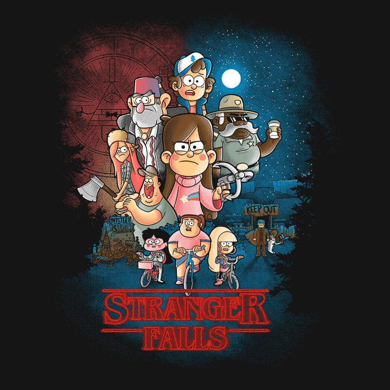 Stranger Falls - Gravity falls, , Very strange things, Serials, Art, TV series Stranger Things