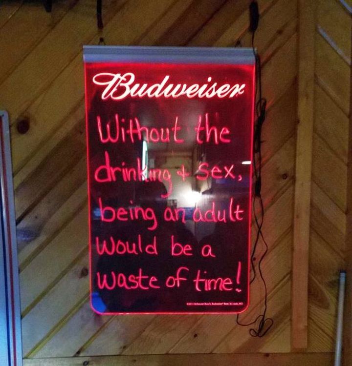 Without booze and sex, adulthood would be a waste of time! - Budweiser, Adulthood, Alcohol, Sex