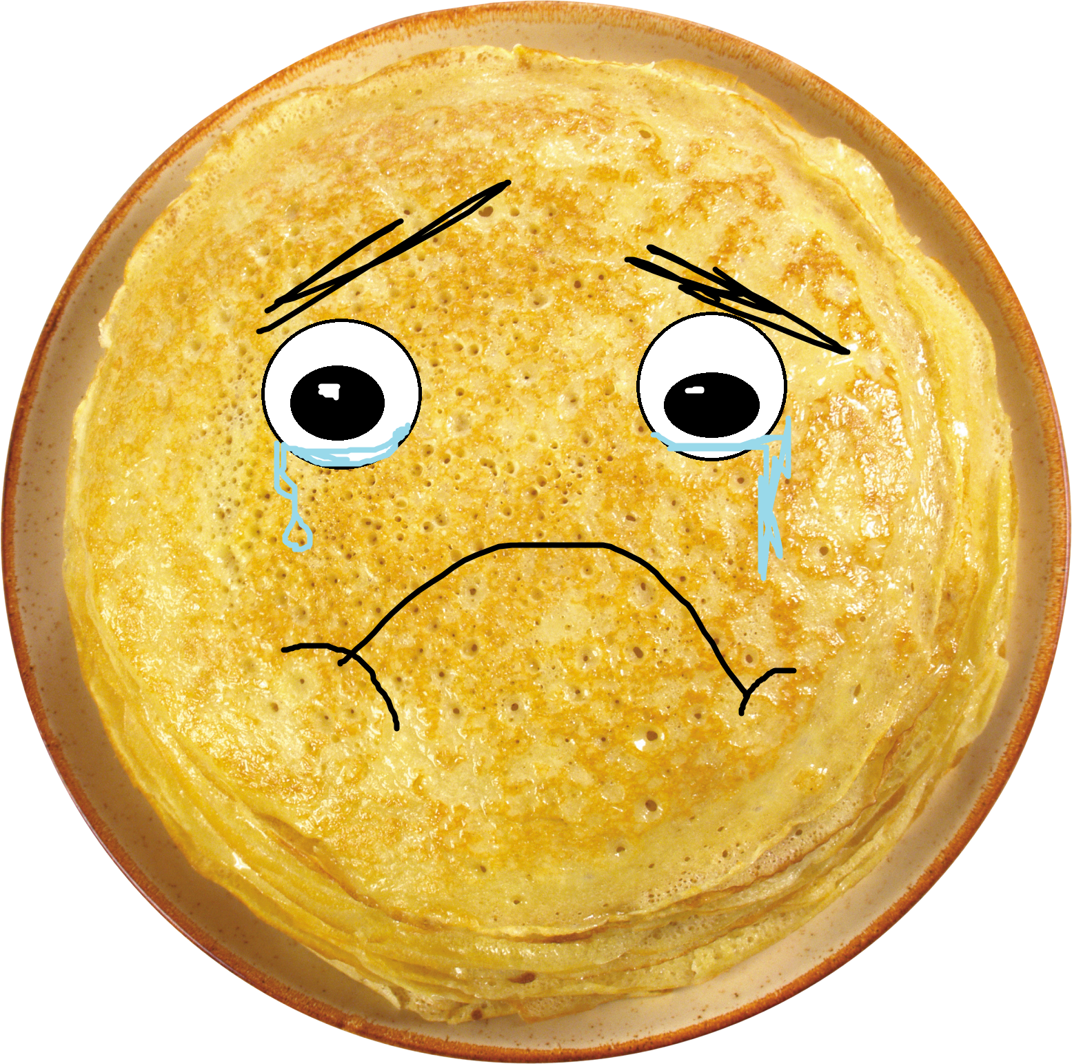 Pancake sadness - My, Pancakes, Sadness, Food, Tears, Text