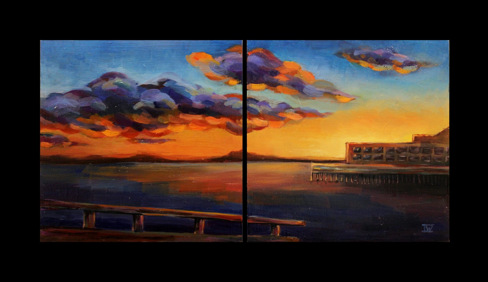 Dwiptych 15x15 - My, My, Art, Artist, Sunrises and sunsets