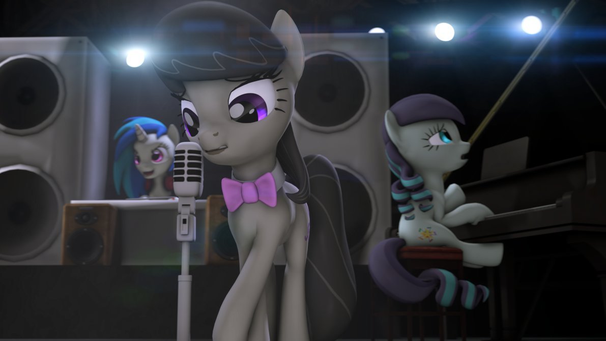 Performance Night - My Little Pony, PonyArt, Vinyl Scratch, DJ Pon-3, Octavia Melody, Coloratura, Баянометр