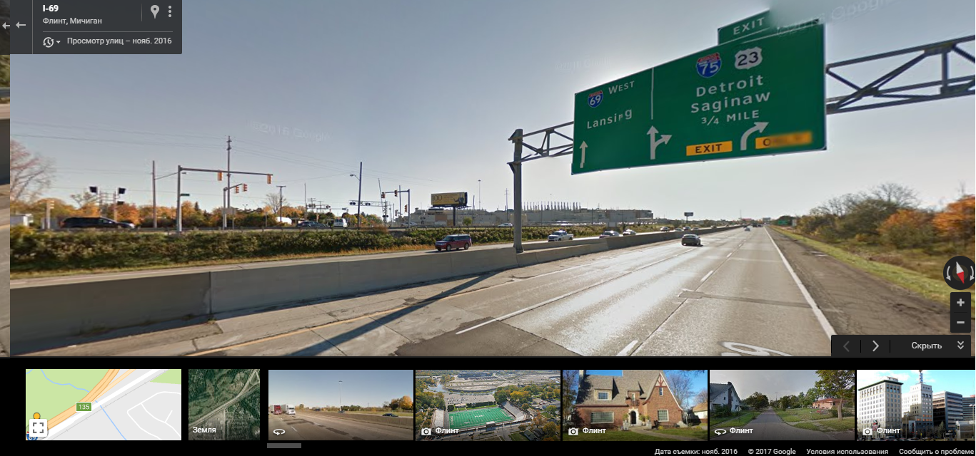 Looking around Detroit on Google Maps... - My, Road, America, Google maps