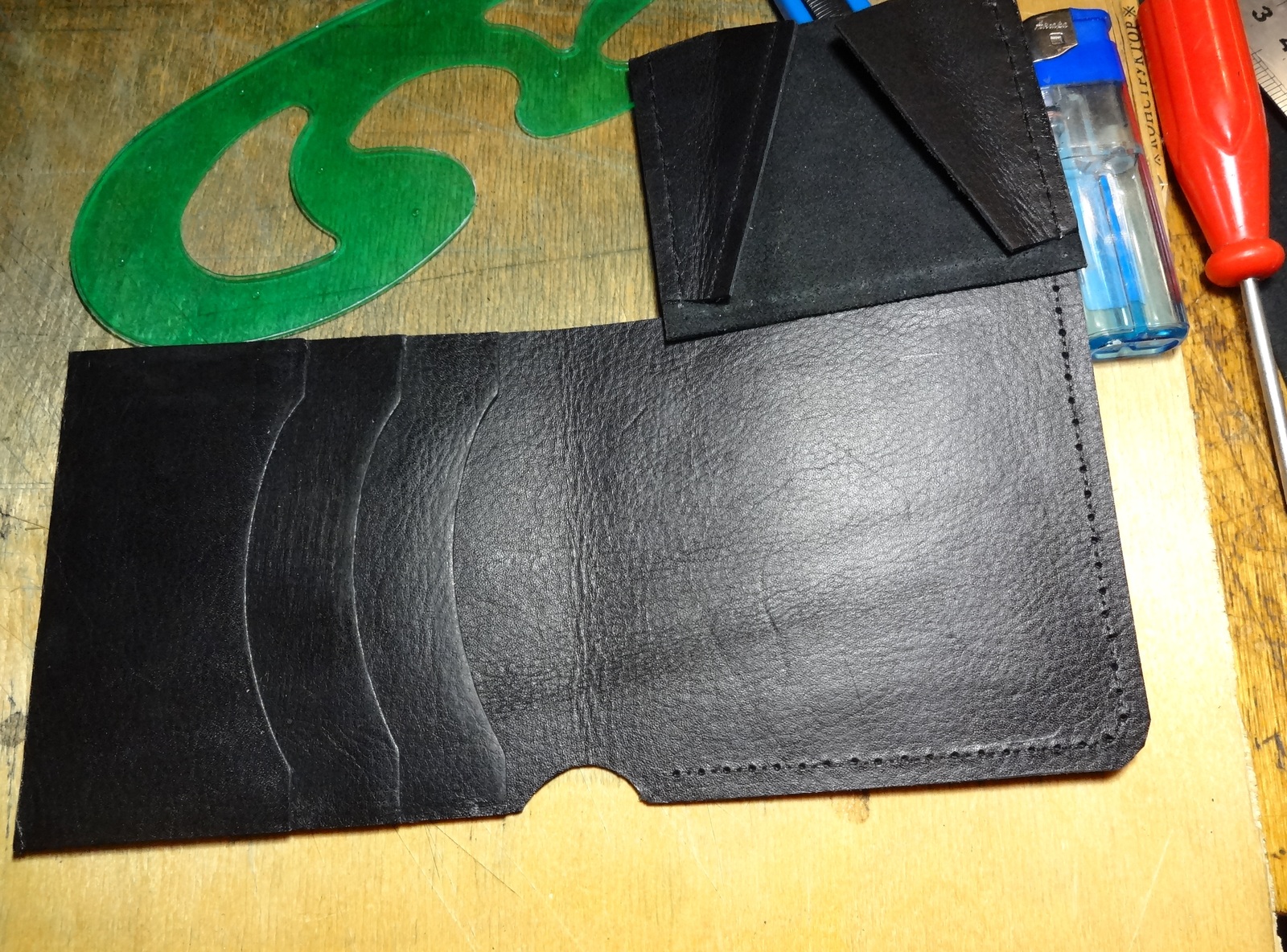 Another leather wallet - Leather, Longpost, With your own hands, Handmade