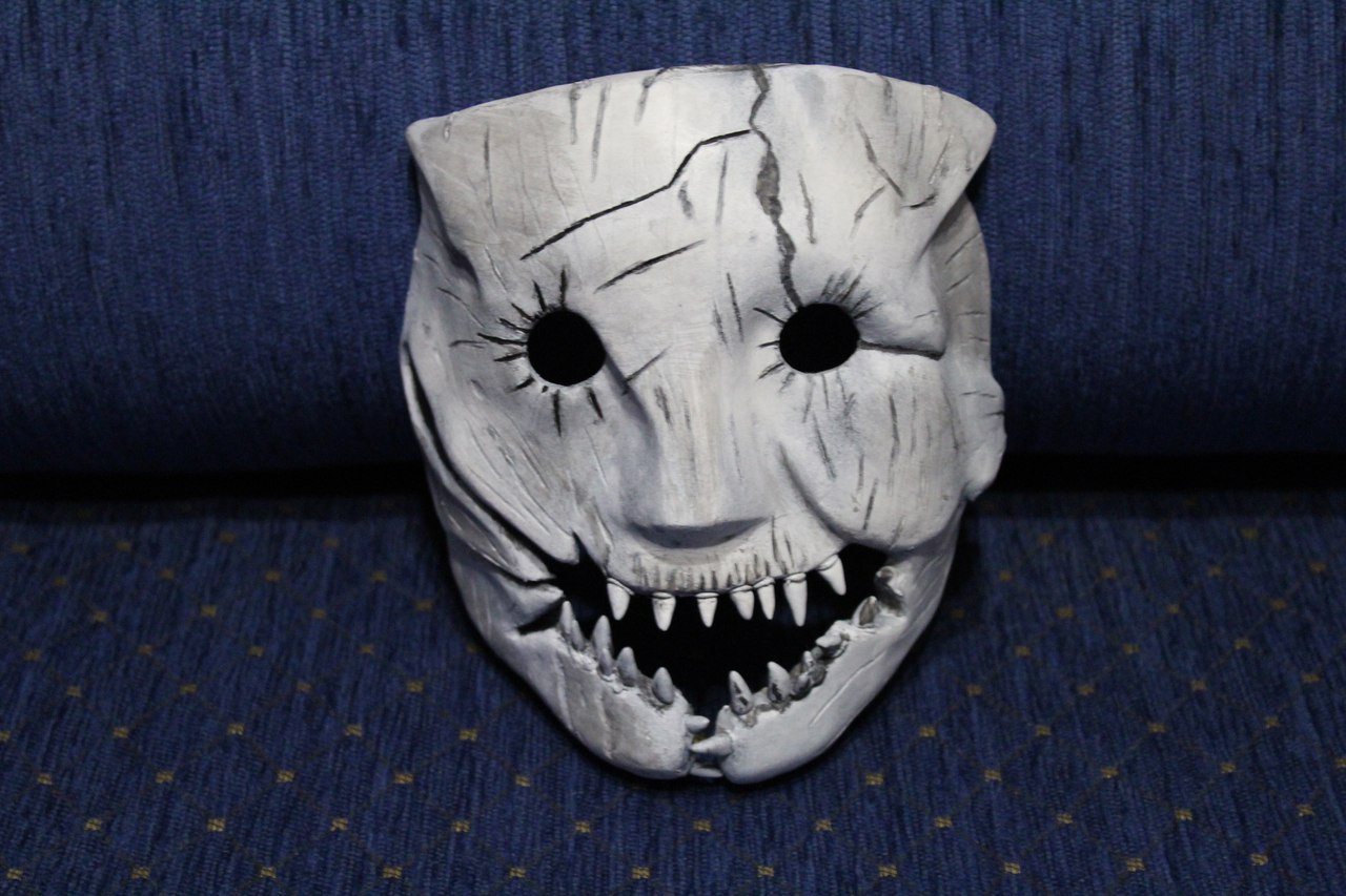 Trapper mask made of papier mache. - My, Papier mache, Dead by daylight, My, Mask