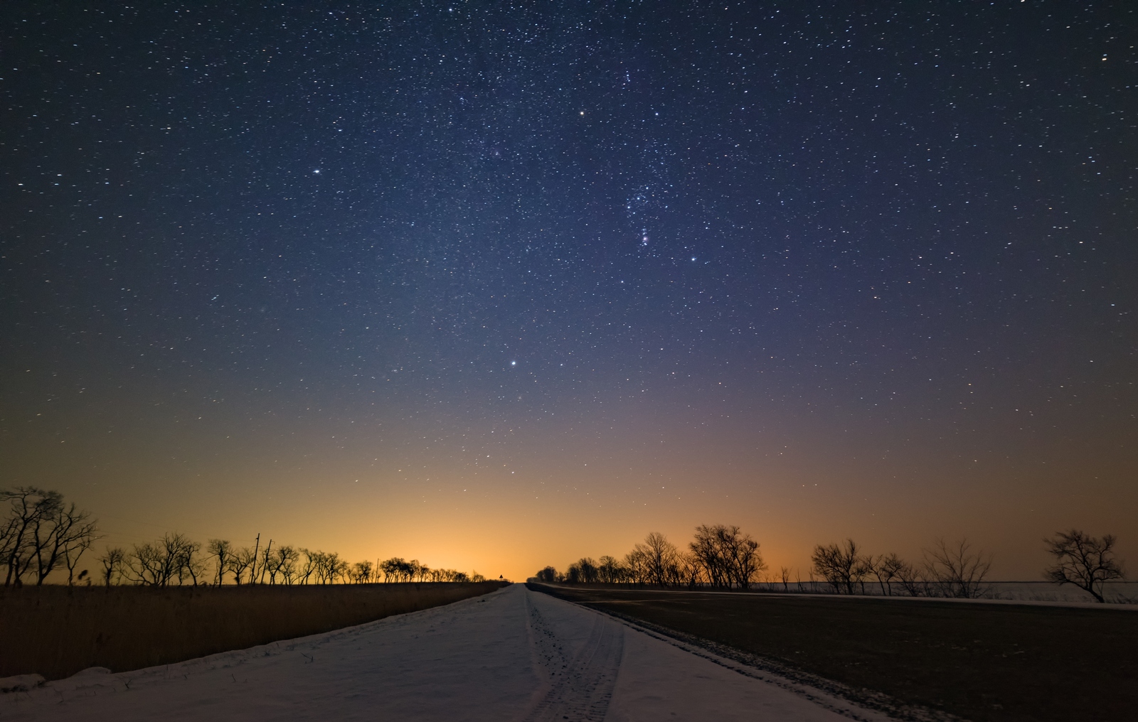 road under the stars - My, Road, Night, Stars, Sky, Stars