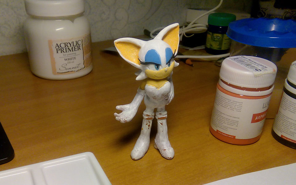 Treasure Huntress - My, Polymer clay, With your own hands, Rouge the bat, , Sonic the hedgehog, Longpost