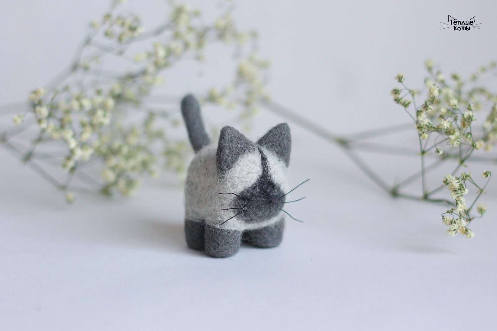 Mini-cats in the technique of dry felting - My, Wallow, cat, Dry felting, Creation, Author's toy, , Art, Wool toy